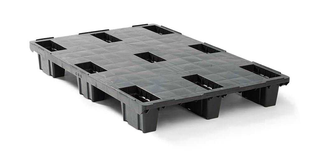 5 HDPE plastic pallets for industry and food use 800 x 1200 mm